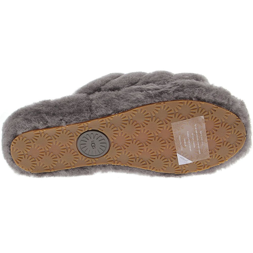 UGG® Fluff Yeah Slide Slippers - Womens Charcoal Sole View