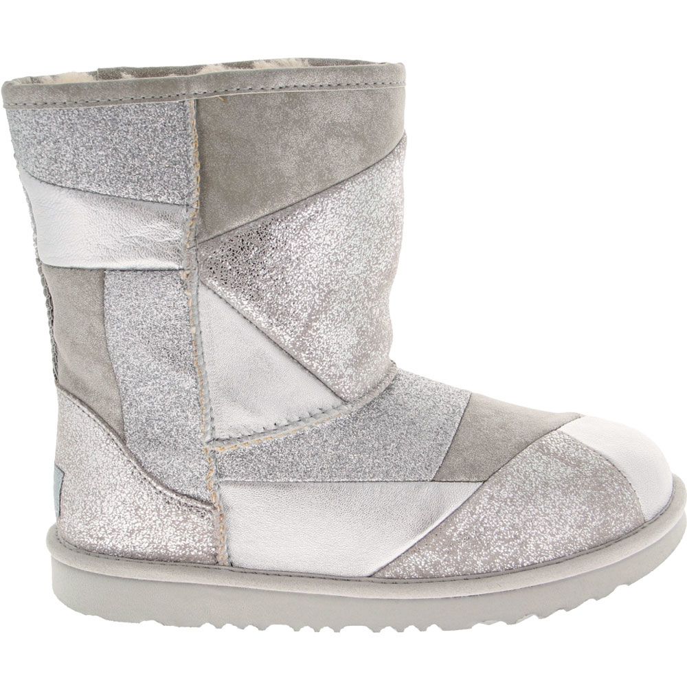 UGG® Classic 2 Patch Comfort Winter Boots - Girls Silver Side View