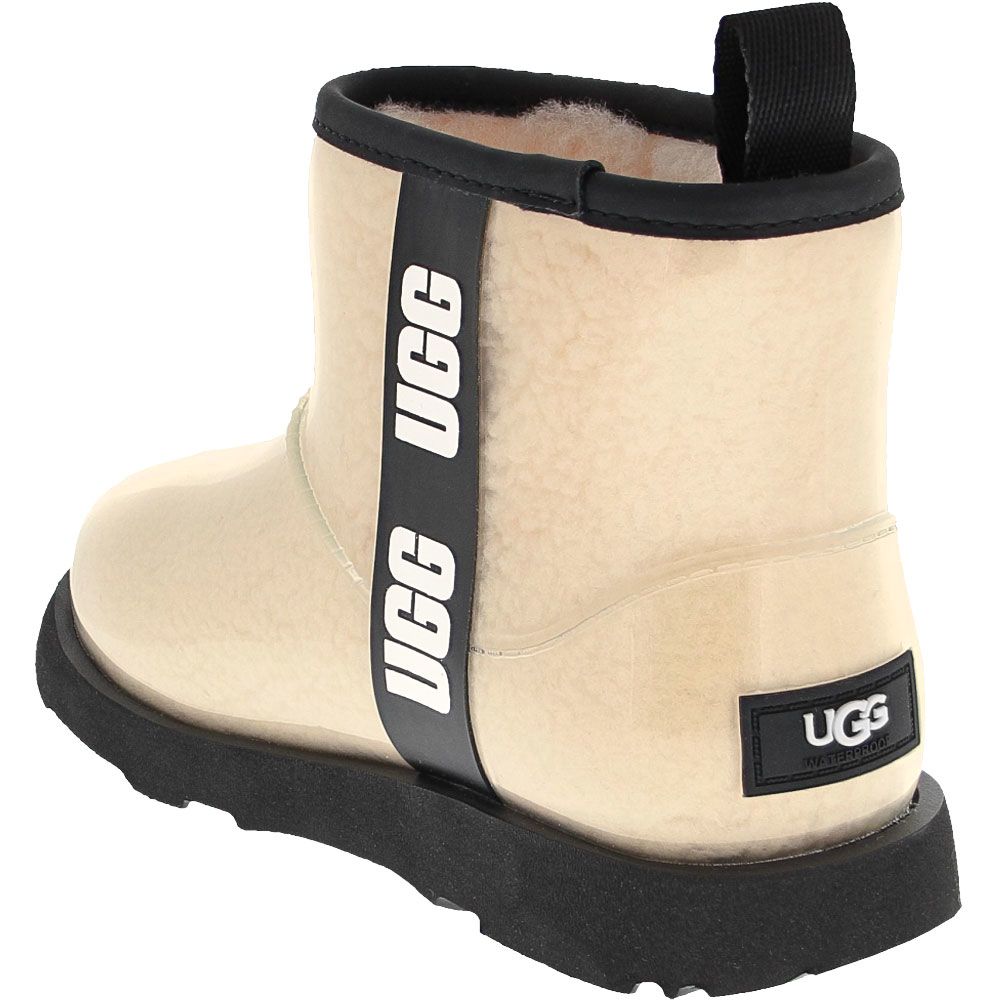 UGG Classic Clear Mini2 Comfort Winter Boots - Girls Natural Black Back View
