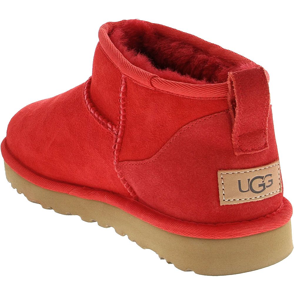 UGG® Classic  Ultra Mini Winter Boots - Womens Ribbon Red Back View