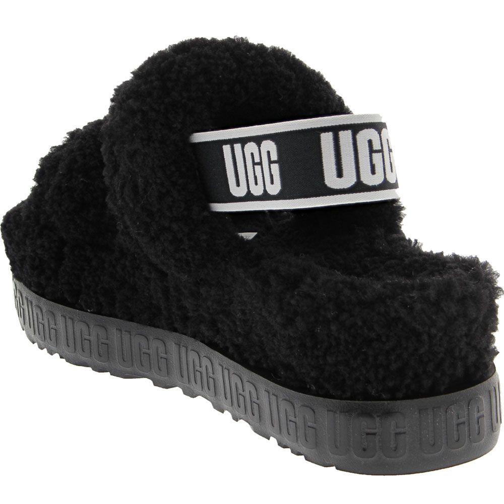 UGG Oh Fluffita Slippers - Womens Black Back View