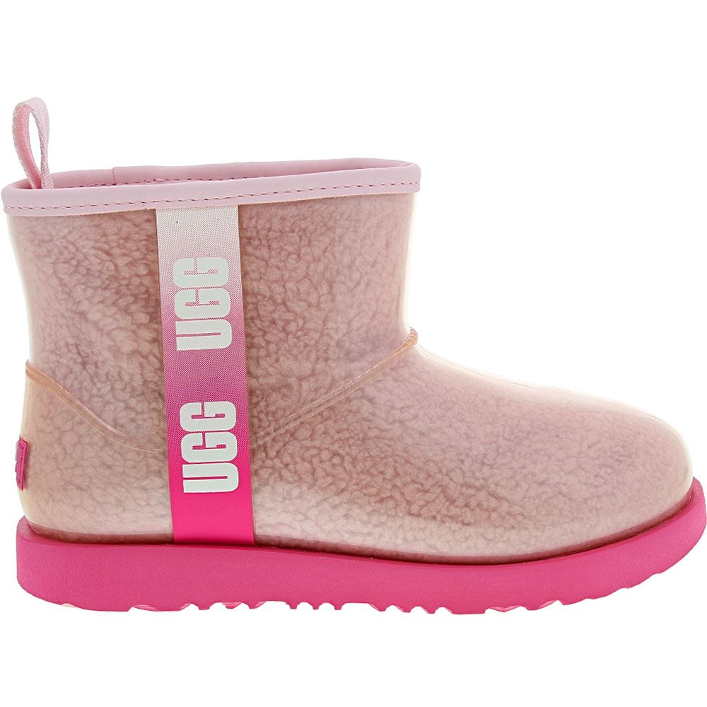 UGG Classic Clear Mini Comfort Winter Boots - Girls Pink Side View