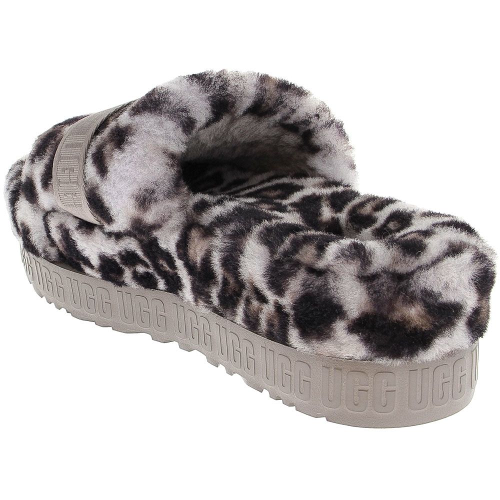 UGG® Fluffita Panther Print Slippers - Womens Stormy Grey Back View