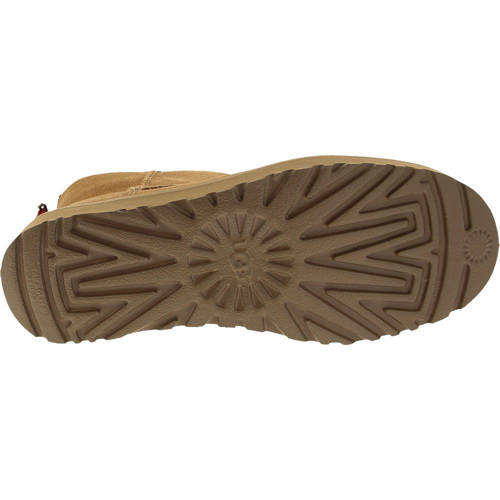 UGG® Classic Mini Logo Zip Winter Boots - Womens Chestnut Sole View