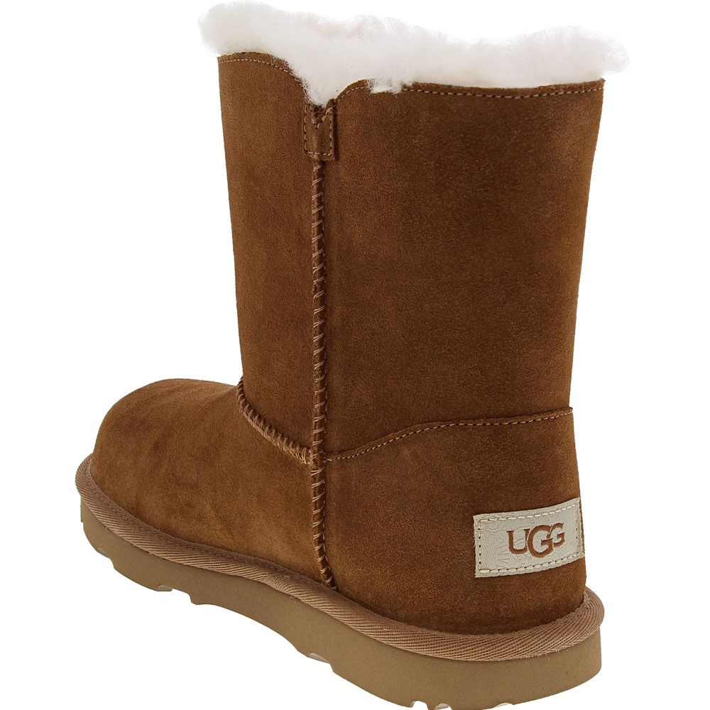 UGG Bailey Zip Short Comfort Winter Boots - Girls Chestnut Back View