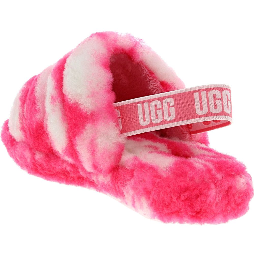 UGG Fluff Yeah Slide Marbl Slippers - Boys | Girls Pink Back View