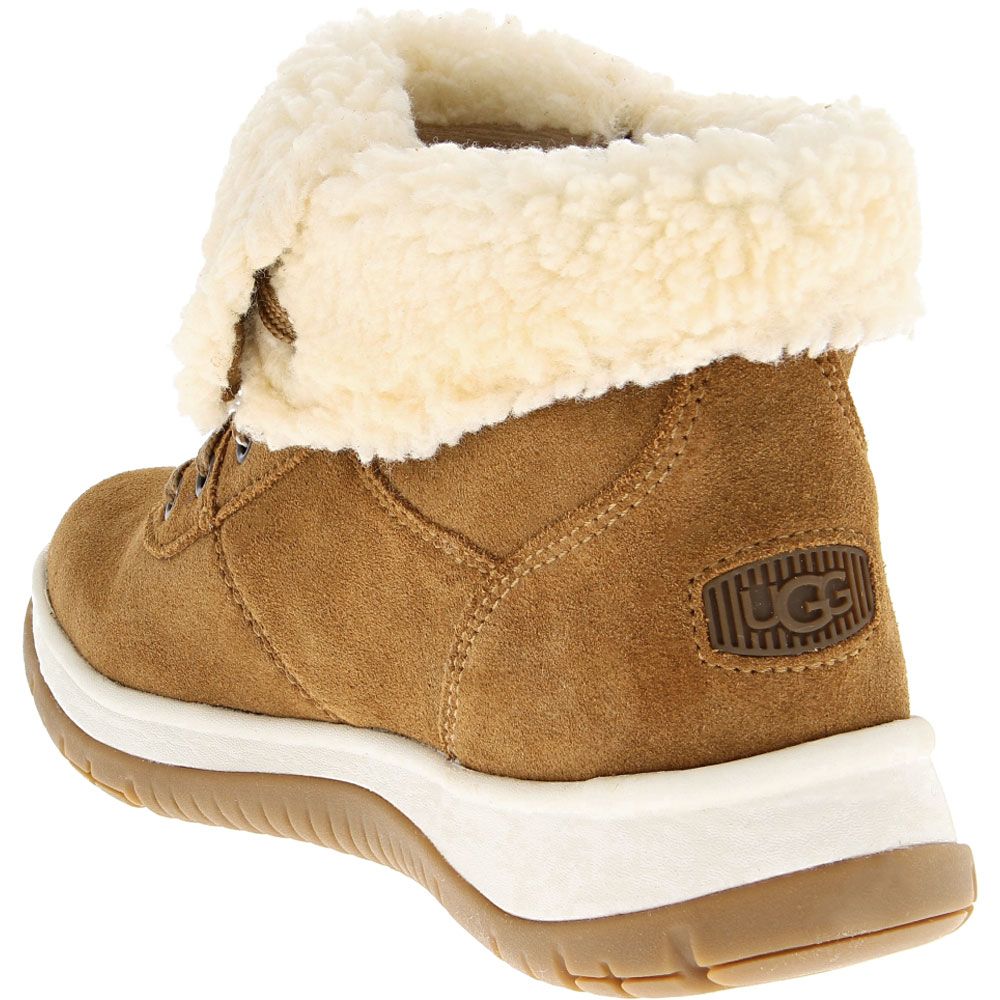 UGG Lakesider Mid Lace Up Casual Boots - Womens Chestnut Back View