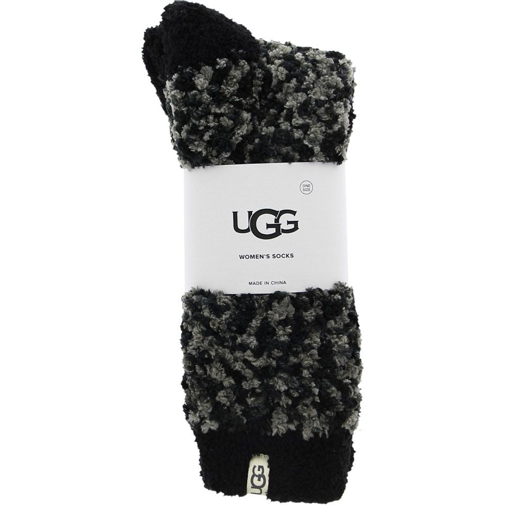 UGG® Cozy Chenille Socks - Womens Black Grey View 2