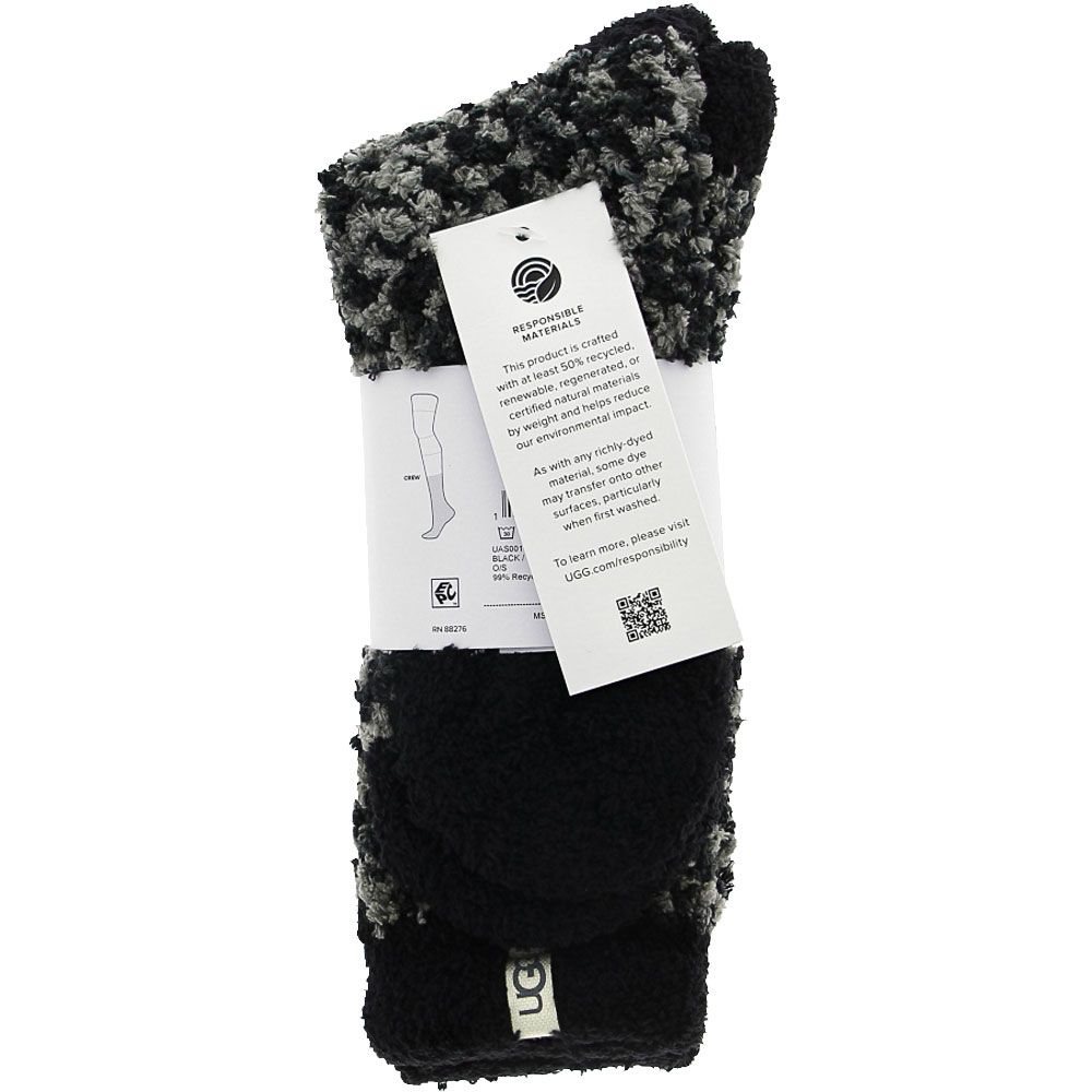 UGG® Cozy Chenille Socks - Womens Black Grey View 3