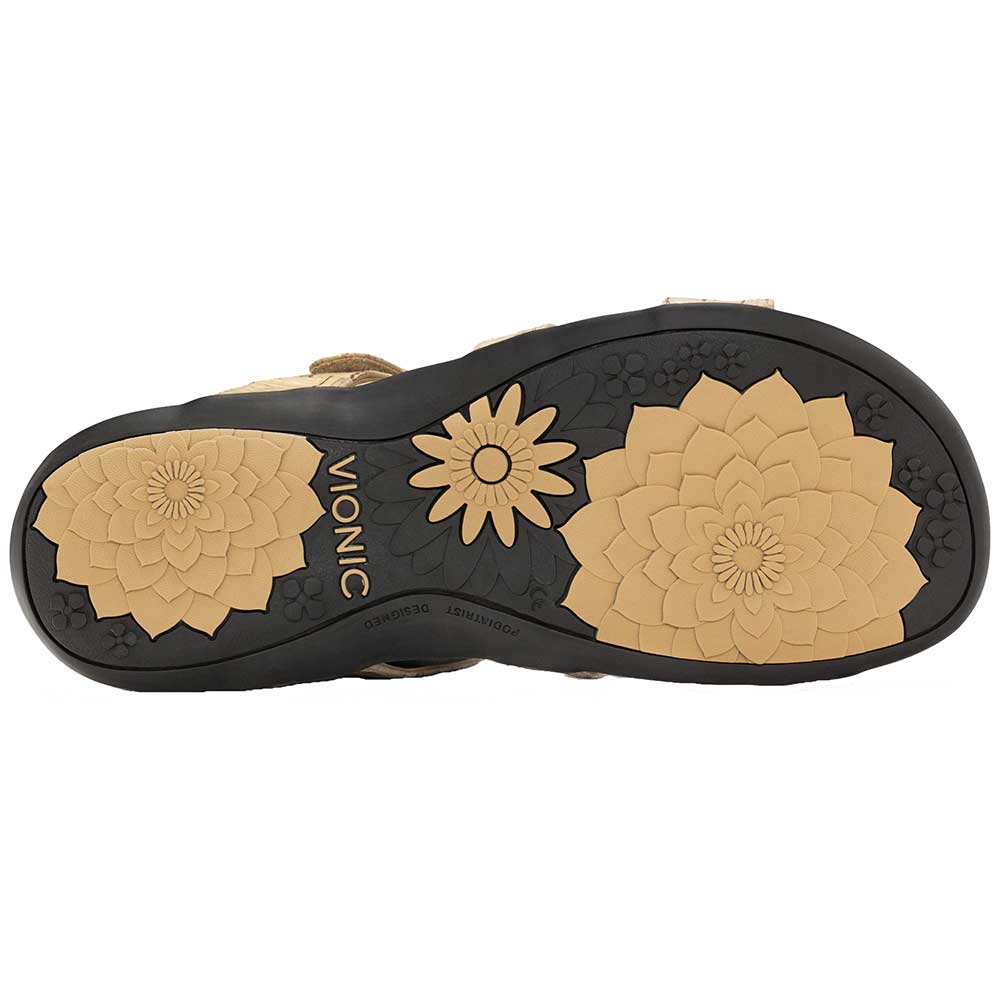 Vionic Rest Amber Sandals - Womens Gold Cork Sole View