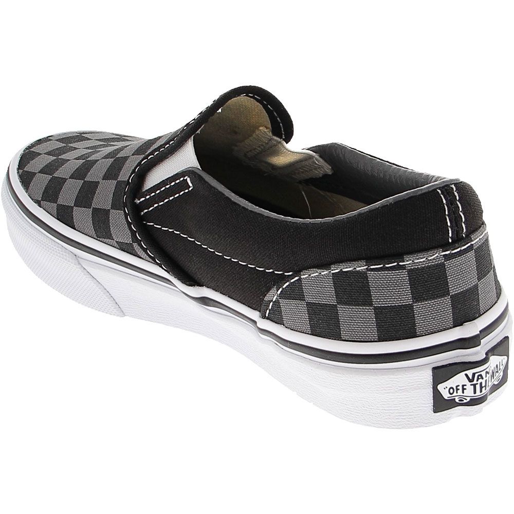 Vans Checkerboard Slip Skate - Boys | Girls Pewter Black Back View