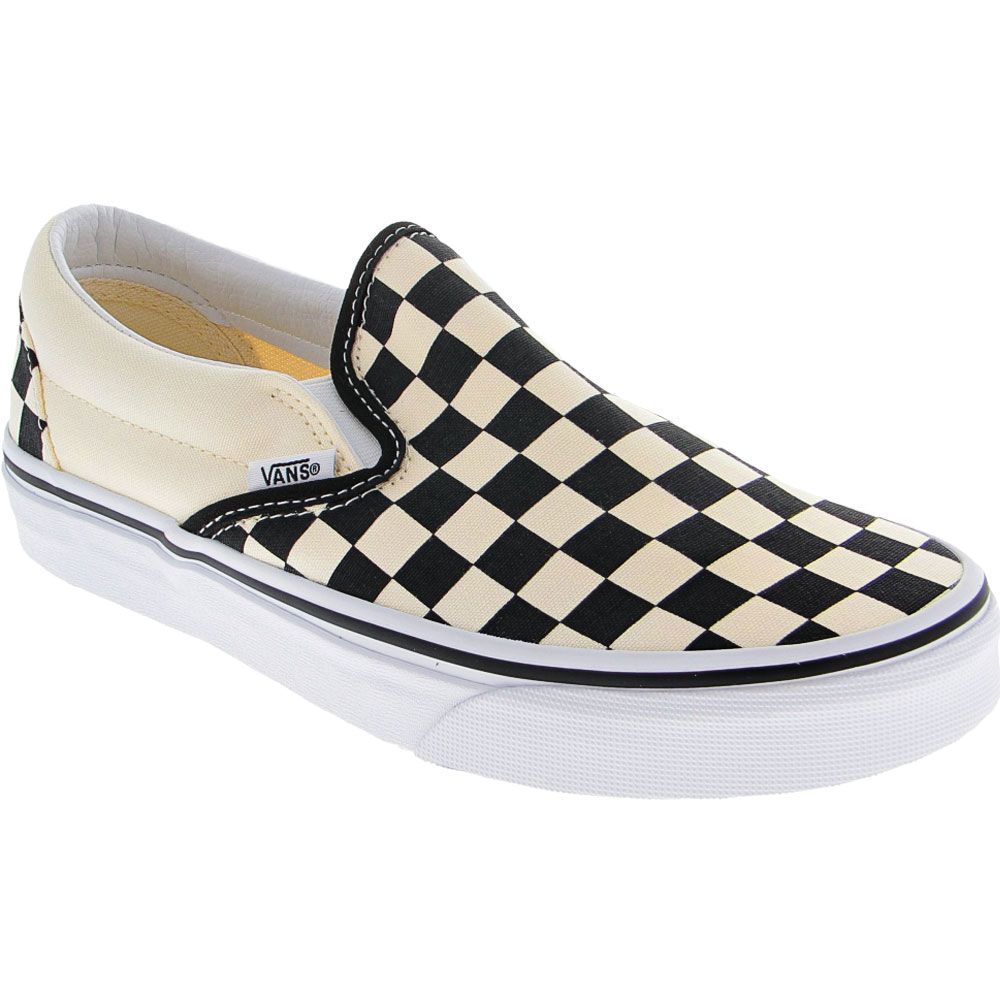 Vans Checkerboard Skate Shoes - Mens White Black Cream