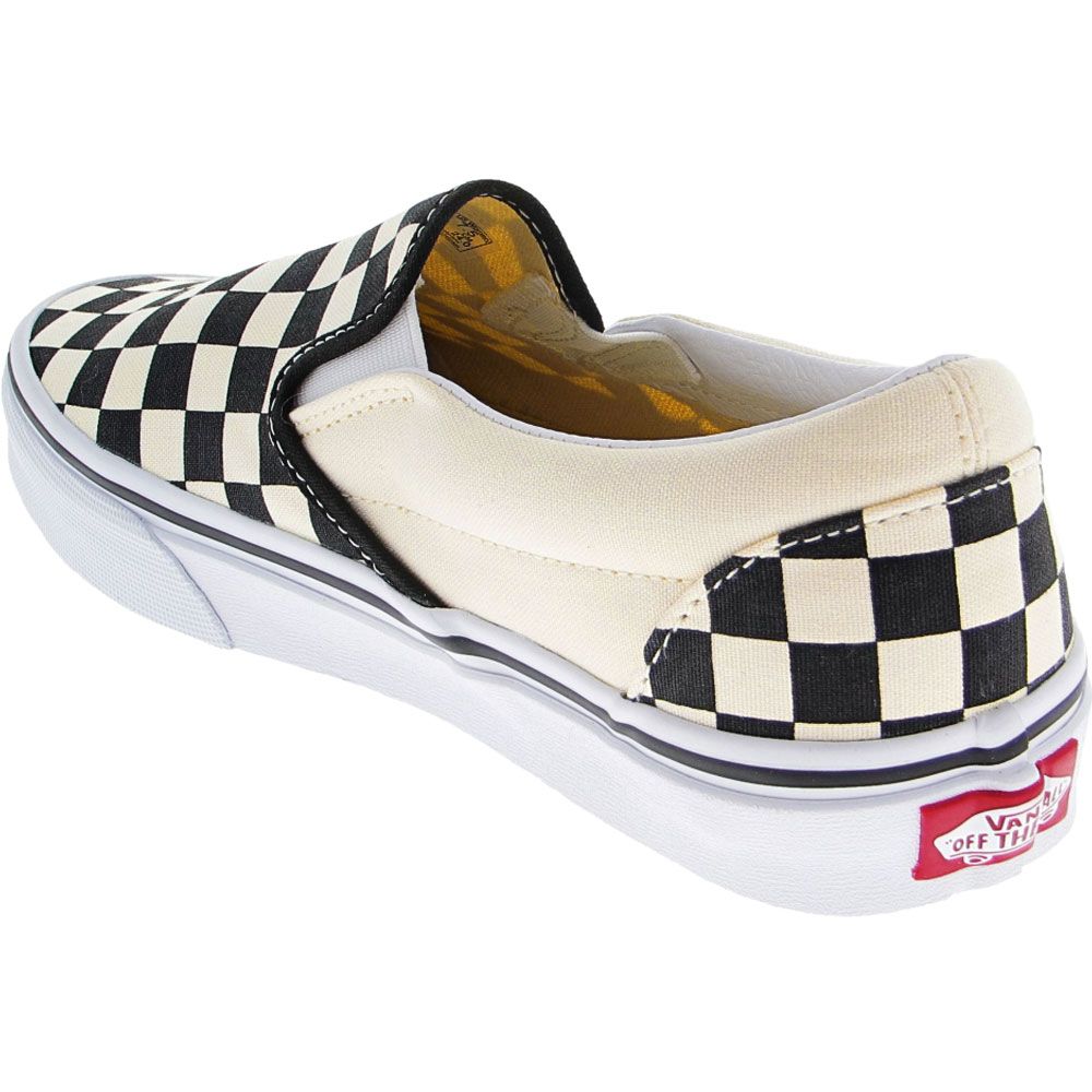 Vans Checkerboard Skate Shoes - Mens White Black Cream Back View