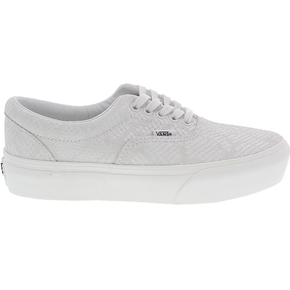 Vans Era Platform Animal Skate Shoes - Womens White Grey Side View