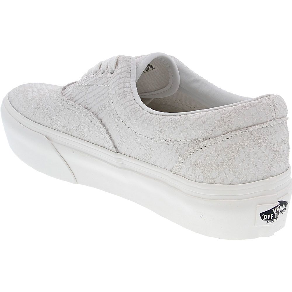 Vans Era Platform Animal Skate Shoes - Womens White Grey Back View