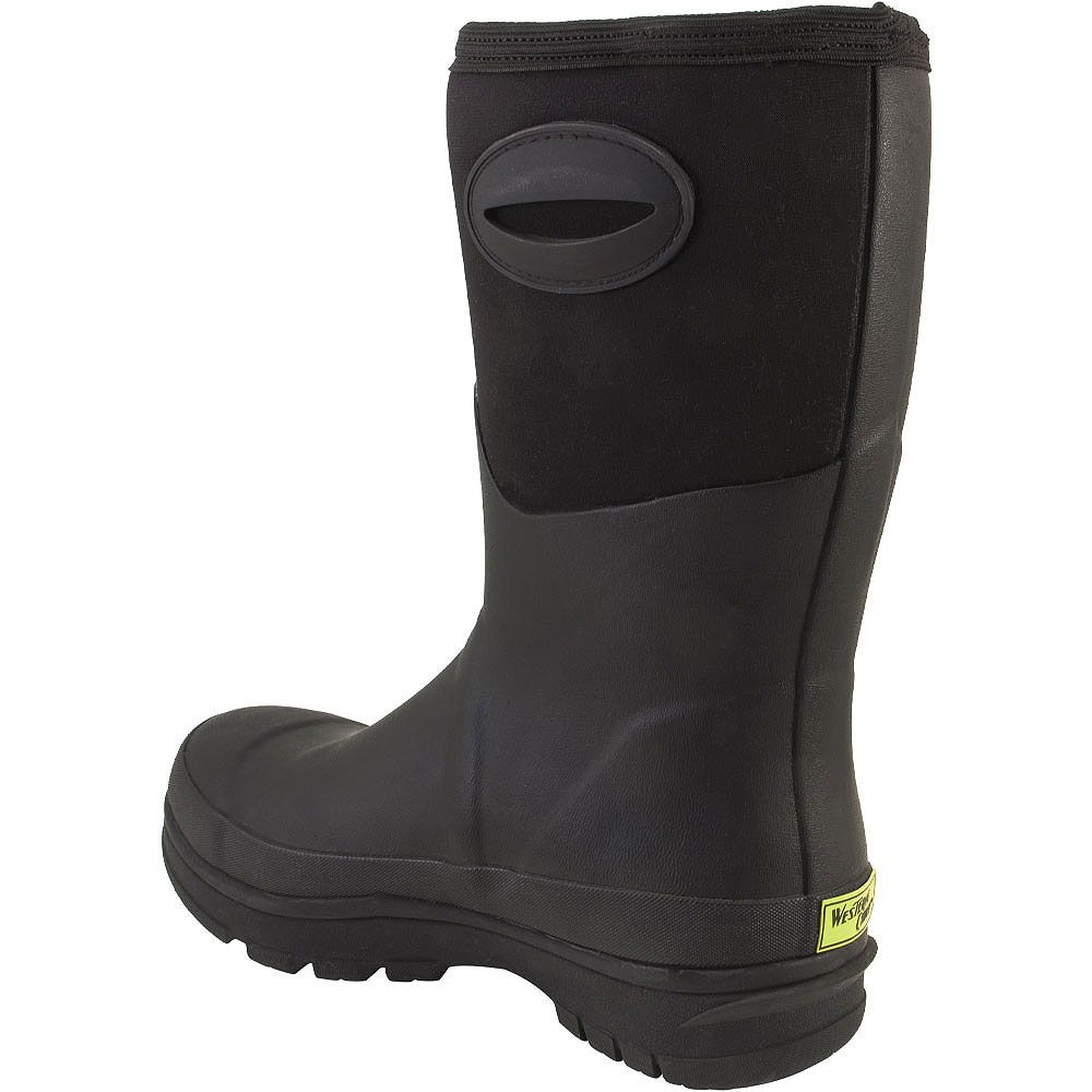 Western Chief Solid Neoprene Mid Rubber Boots - Womens Black Back View