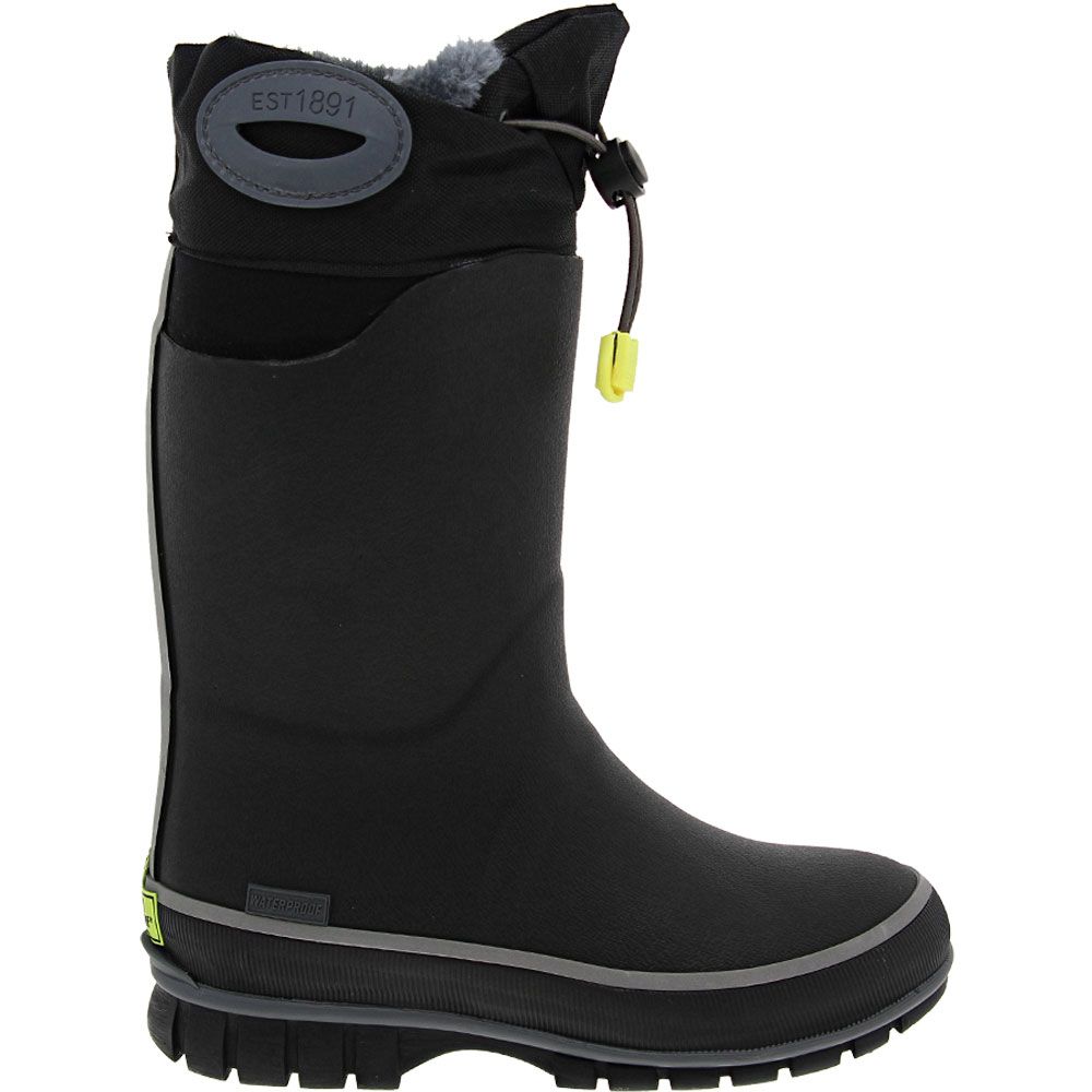 Western Chief Solid Winterprene Rain Kids Boots Black Side View