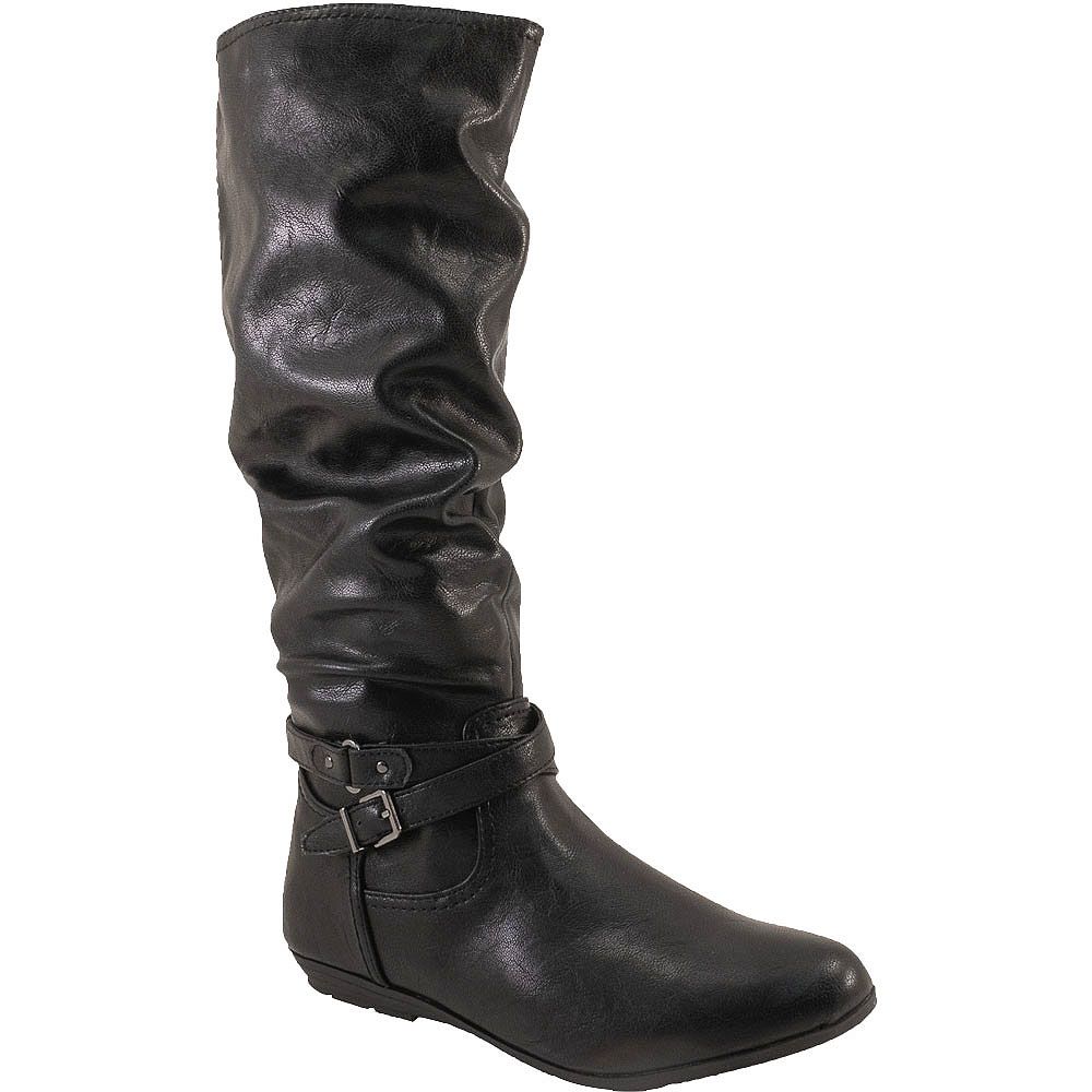 White Mountain Franka Tall Wide Calf Dress Boots - Womens Black Black
