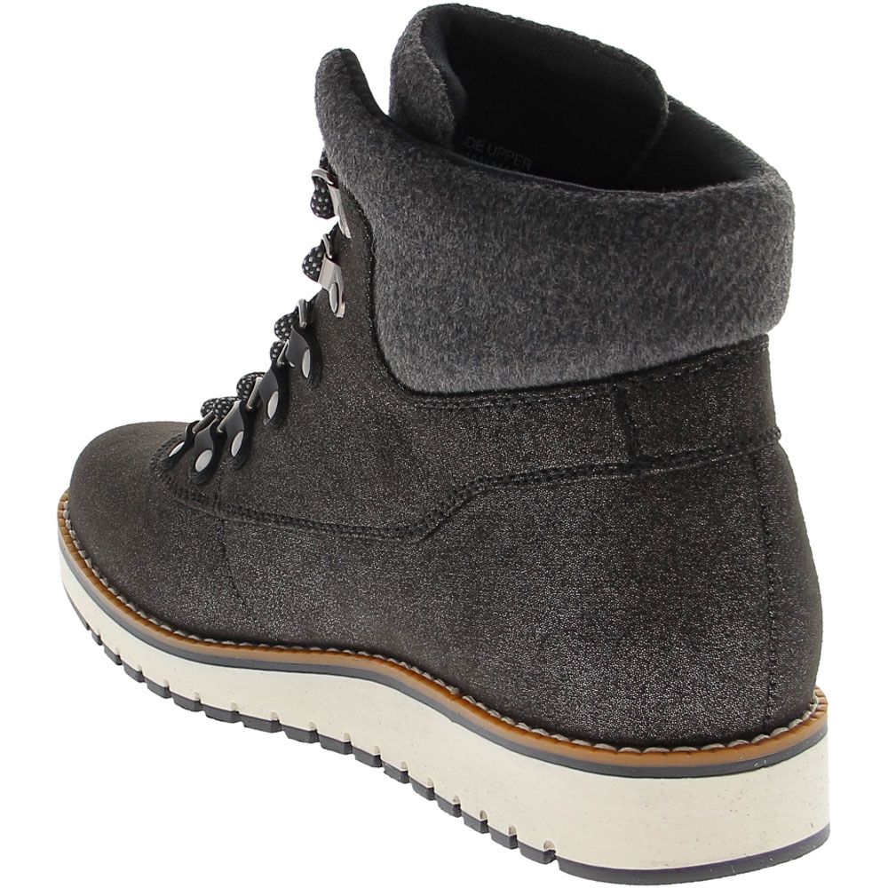 White Mountain Cozy Casual Boots - Womens Black Textile Back View