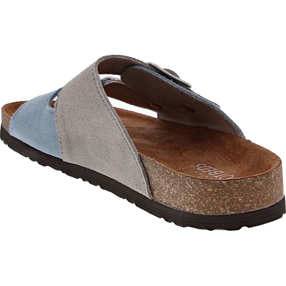 White Mountain Hippy Sandals - Womens Dusty Teal Light Grey Back View