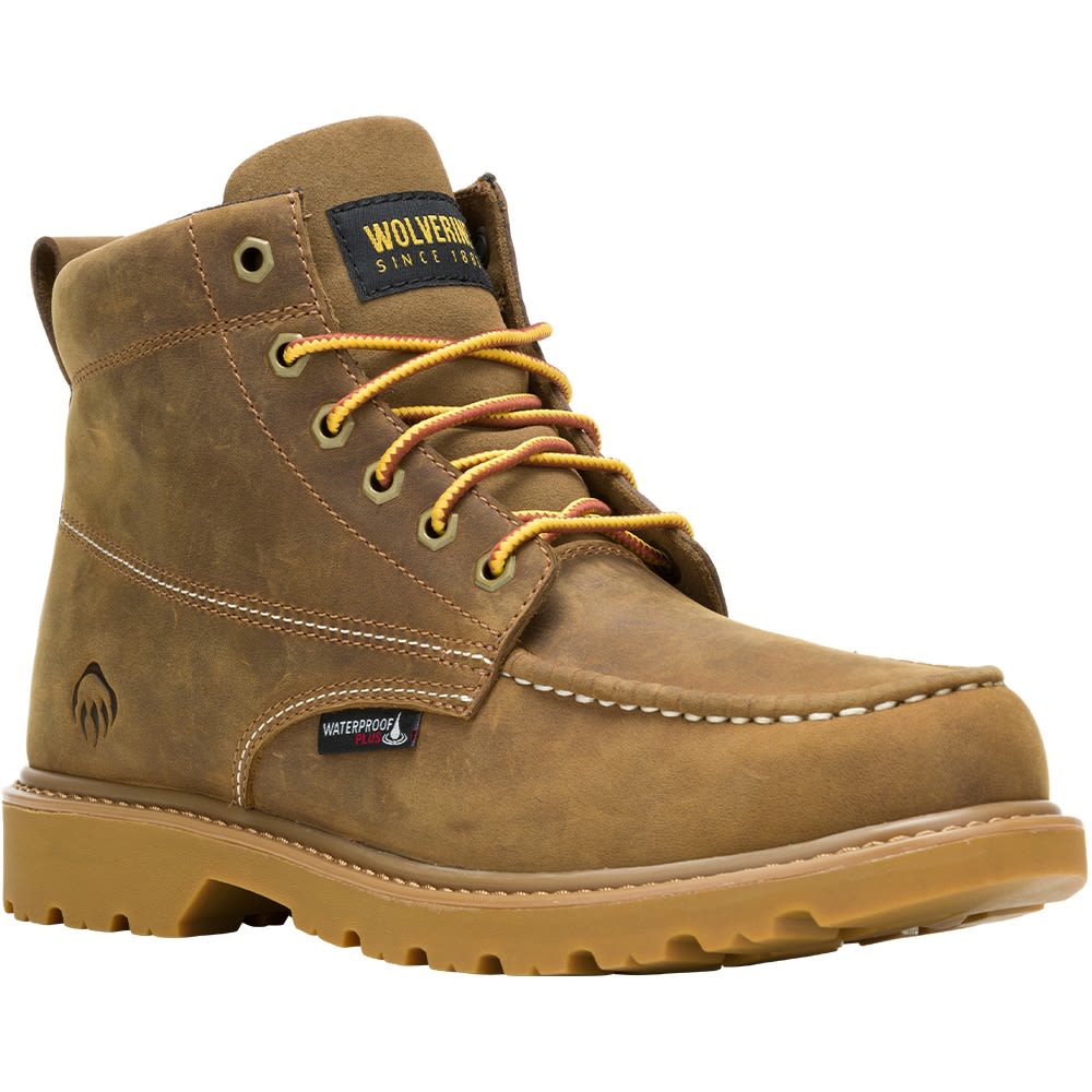 Wolverine 080139 Floorhand 6in Non-Safety Toe Work Boots - Mens Tan
