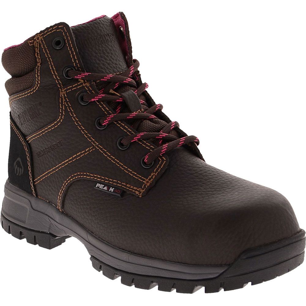 Wolverine 10180 Piper Wp Composite Toe Work Boots - Womens Brown