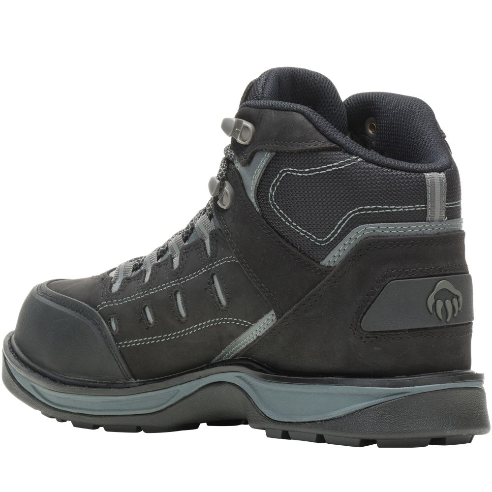 Wolverine Edge LX Safety Toe Work Boots - Mens Black Back View