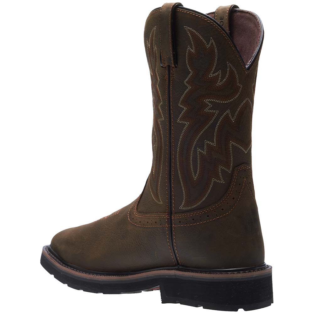 Wolverine Rancher Safety Toe Work Boot - Mens Brown Back View