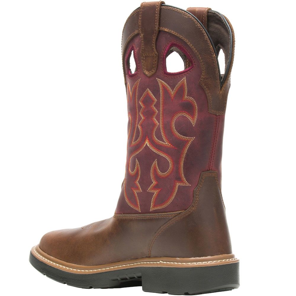 Wolverine 211132 Rancher ST Western Safety Toe Work Boots - Mens Red Back View