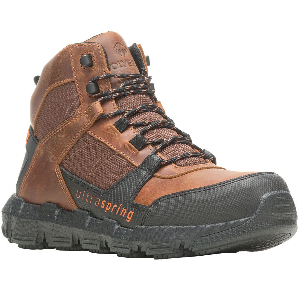 Wolverine 220018 Rev Ultraspring Non-Safety Toe Work Boots - Mens Tobacco
