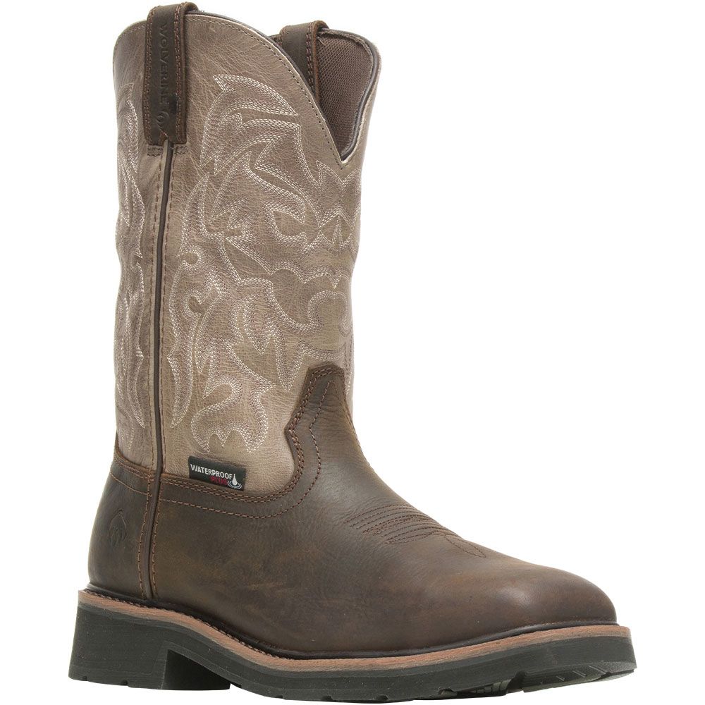 Wolverine 221030 Rancher Wp Safety Toe Work Boots - Mens Taupe Brown