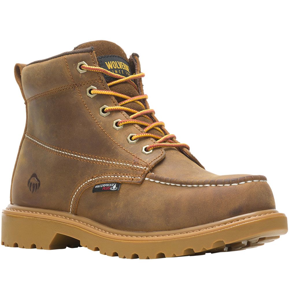 Wolverine 221049 Floorhand Moc Toe Safety Toe Work Boots - Mens Tan