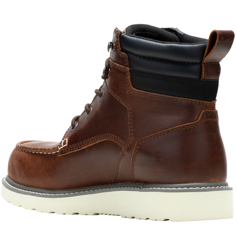 Wolverine 231102 Trade Wedge 6 In Safety Toe Work Boots - Mens Rust Back View