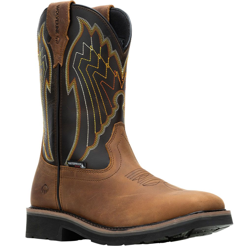 Wolverine 231109 Rancher Eagle WP Safety Toe Work Boots - Mens Brown