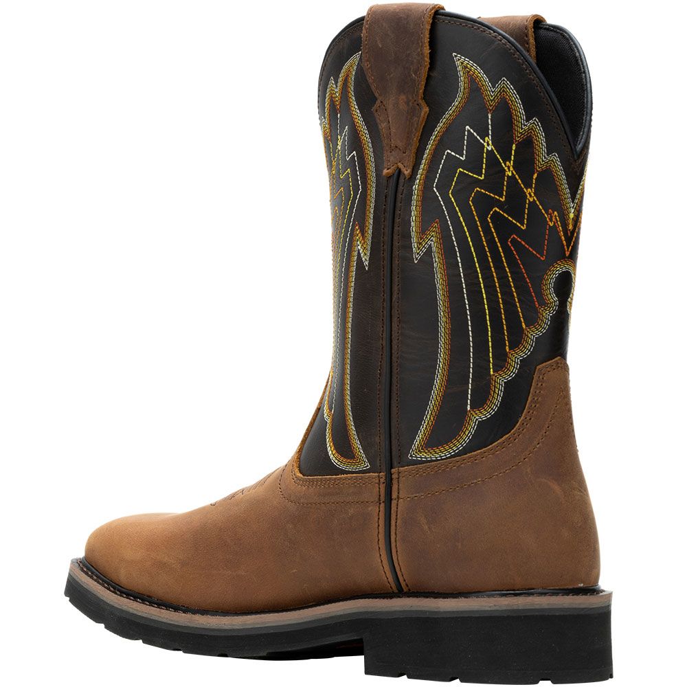 Wolverine 231109 Rancher Eagle WP Safety Toe Work Boots - Mens Brown Back View