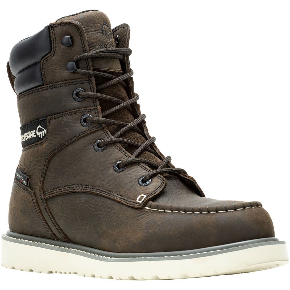 Wolverine 231121 Trade Wdg Moc Safety Toe Work Boots - Mens Dark Brown