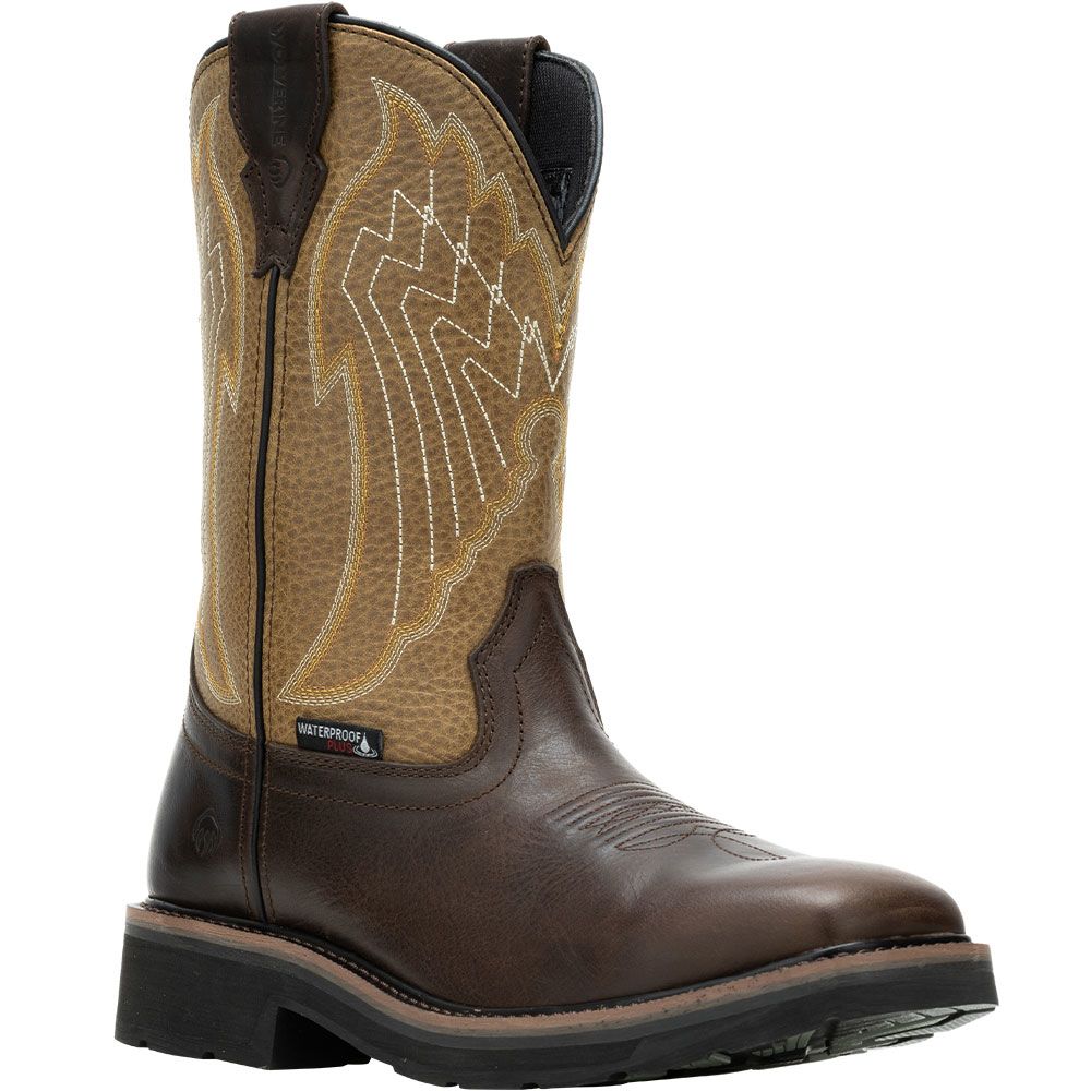 Wolverine 231122 Rancher Eagle WP Safety Toe Work Boots - Mens Tan