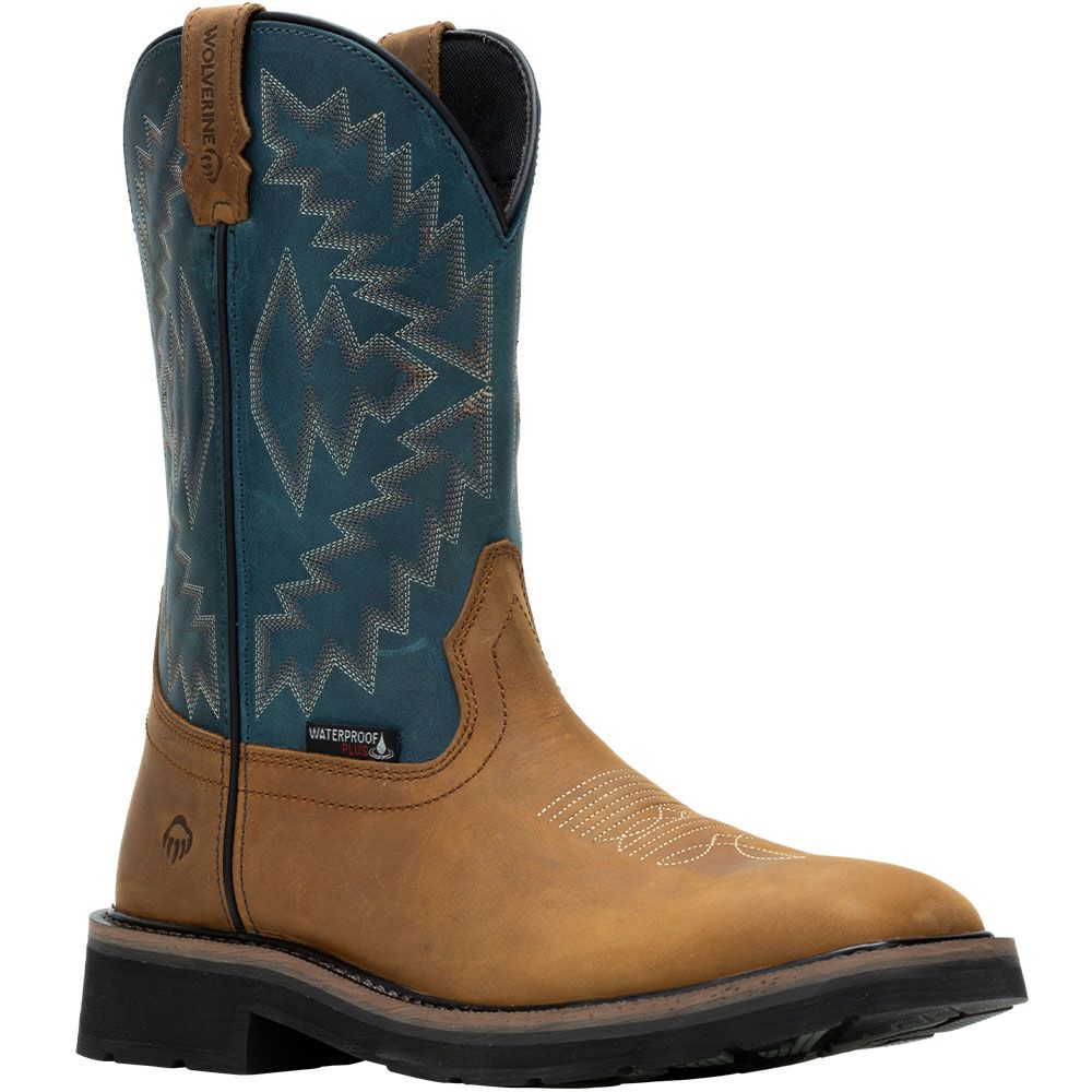 Wolverine 241050 Rancher Arrow ST Safety Toe Work Boots - Mens Brown Blue