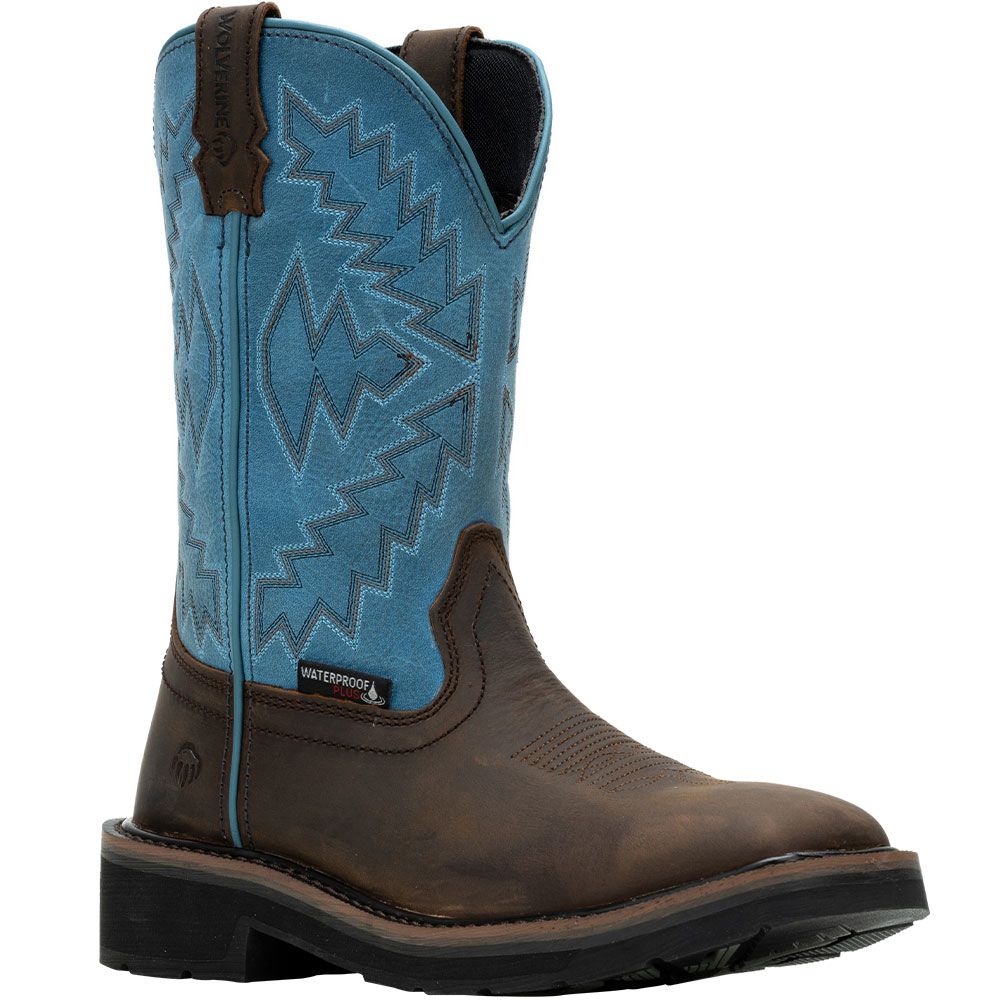 Wolverine Rancher Arrow Safety Toe Work Boots - Womens Blue