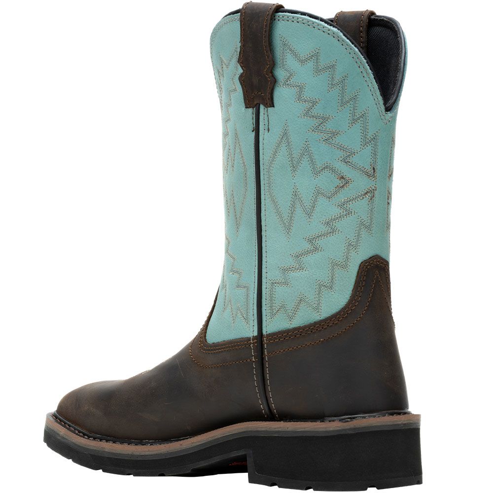 Wolverine 241054 Rancher Arrow ST Safety Toe Work Boots - Womens Aqua Back View