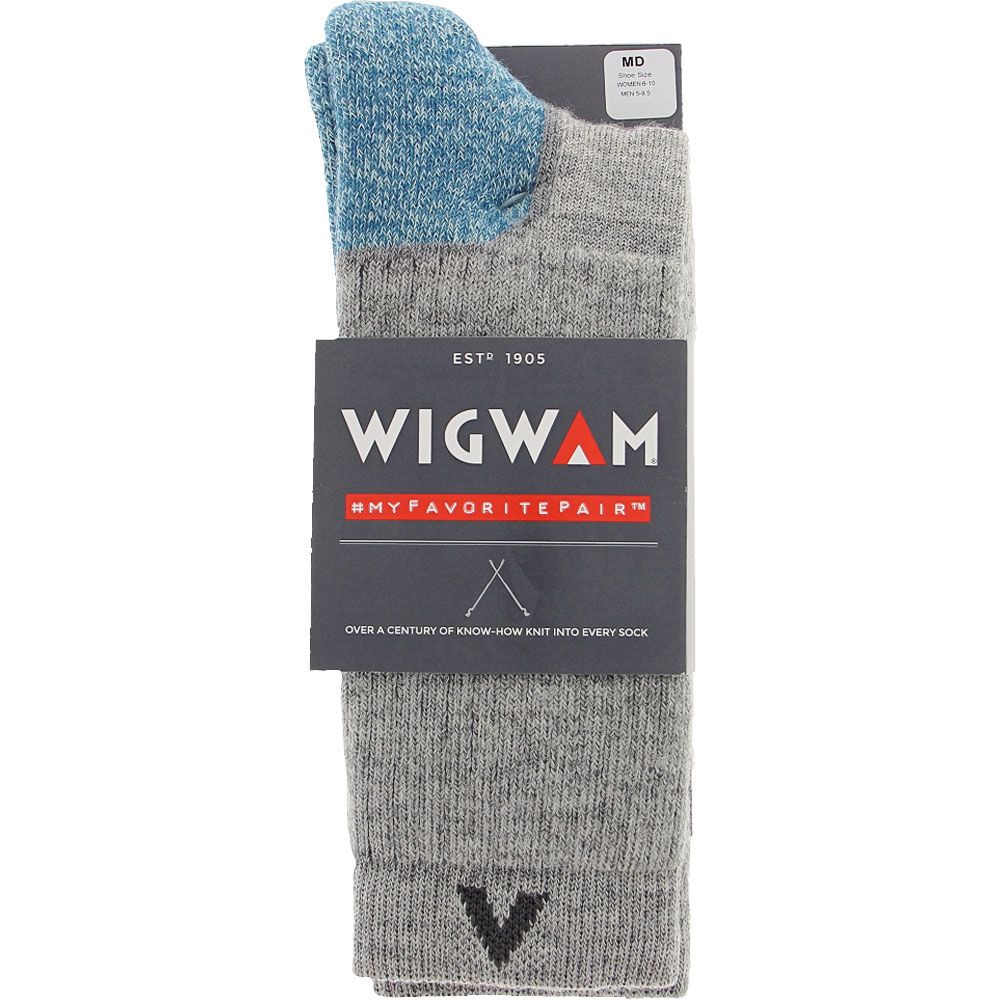 Wigwam Merino Lite Hiker Socks Grey Light Blue View 2