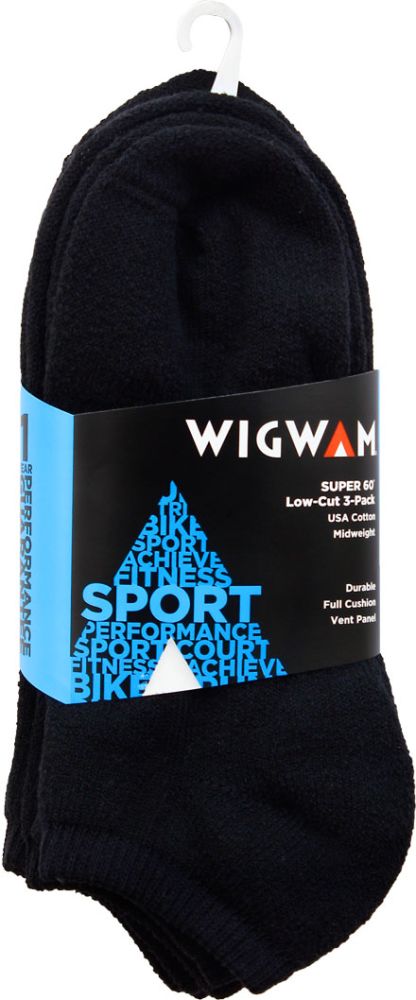 Wigwam Super 60 Lo Cut 3pk Socks - Womens Black View 2