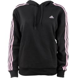 Adidas Essentials 3 Stripe Hooded Fleece Sweatshirt - Womens