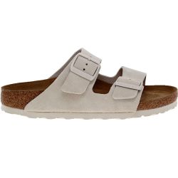 Birkenstock Arizona Soft Footbed White Suede Sandals - Womens