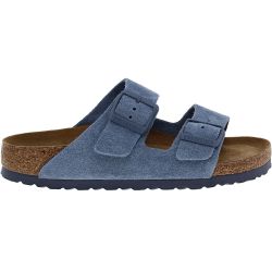 Birkenstock Arizona Soft Footbed Blue Suede Sandals - Womens
