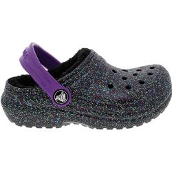 Crocs Classic Glitter Lined Clogs - Girls