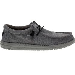 Hey Dude Wally Stretch Canvas Steel Casual Shoes - Mens