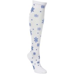 Nurse Mates Crystal Blue Snowflake Compression Socks