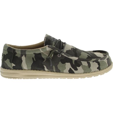 Hey Dude Wally Camo Lace Up Casual Shoes - Mens