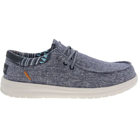 Hey Dude Paul Chambray Navy Lace Up Casual Shoes - Mens